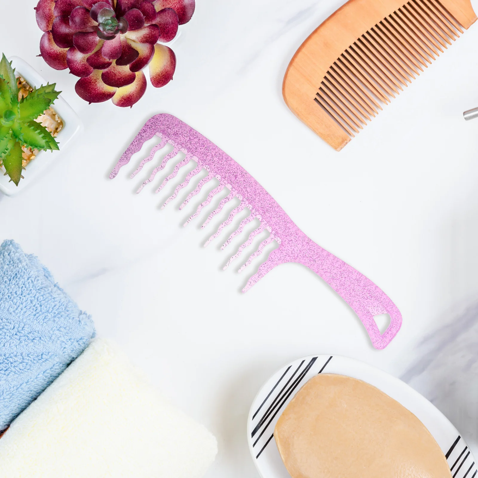 

Hairdressing Tool Women Simple Hairdressing Comb Wide Tooth Detangling for Curly Hair Styling Salon Use Texture Comb