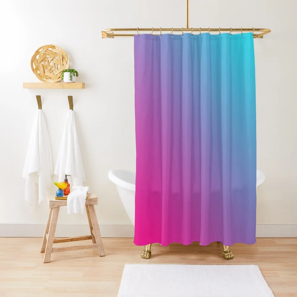 

hot pink and aqua gradient 2 Shower Curtain Waterproof Shower And Anti-Mold Bathroom Shower Curtain