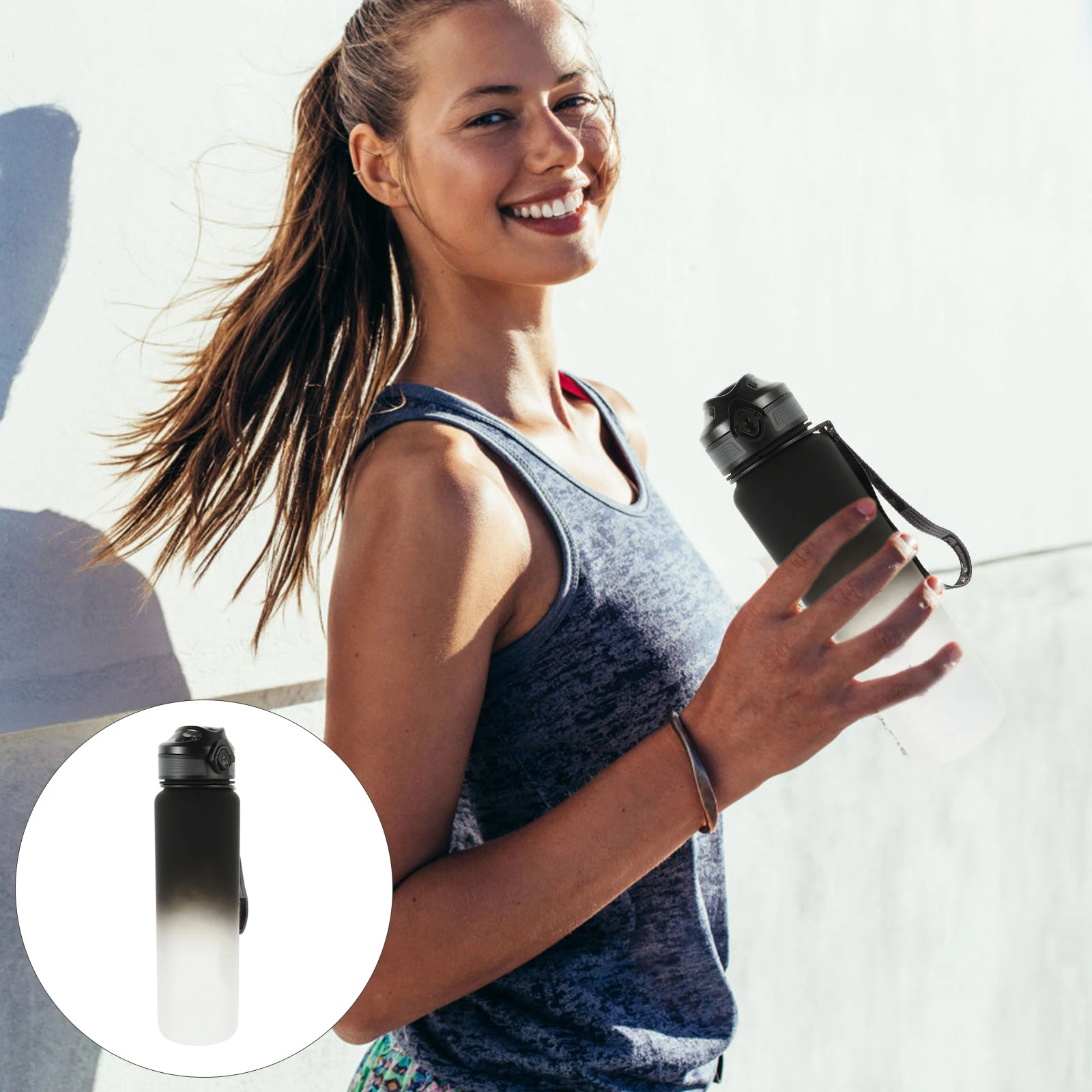 

Creative Fitness Water Bottle Large Capacity Leakproof Anti-Leak Outdoor Sports Water Jug Portable for Gym Camping