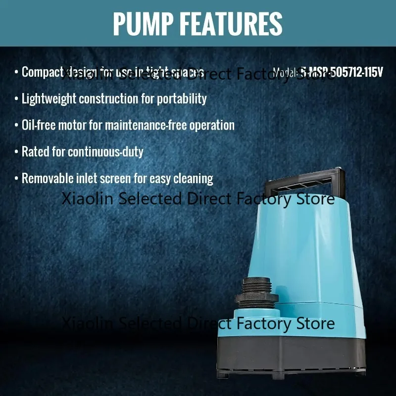 5-MSP 115-Volt, 1/6 H1P, 1500 GPH, Aluminum Manual Utility Pump, 25-Ft. Cord, Blue 505712