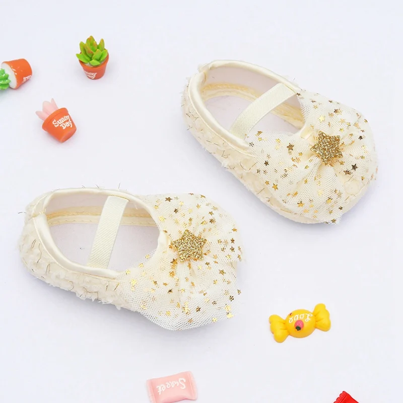 Sweet Lace Bowknot Baby Girl Princess Shoes Newborn Fashion First Walkers Infant Soft Soled Non-slip Footwear Crib Shoes