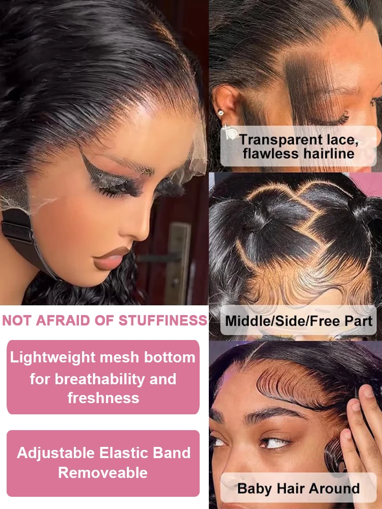 40 بوصة مجعد فضفاض موجة 13x7 HD الدانتيل الجبهة خصلات الشعر المستعار الإنسان البرازيلي 200% فضفاض موجة عميقة الباروكات 13x6 الدانتيل الباروكة الأمامية للنساء