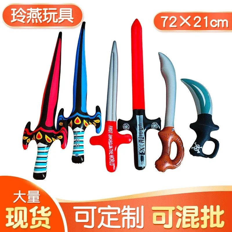 10 Uds PVC inflável faca pirata inflável brinquedo espada inflável simulação arma actividad prop