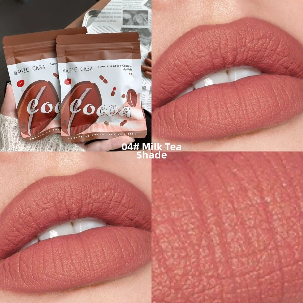10 Colors Capsule Lipstick Kit Non-Sticky Texture Velvet Matte Finish Mini Lipstick Set Long Lasting Waterproof Lip Gloss Stick