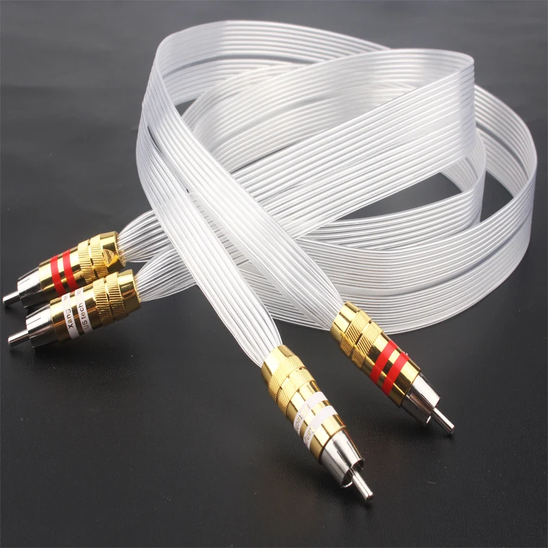 Pair Nordost OCC silver plated RCA interconnect cable with gold plated RCA plug cable