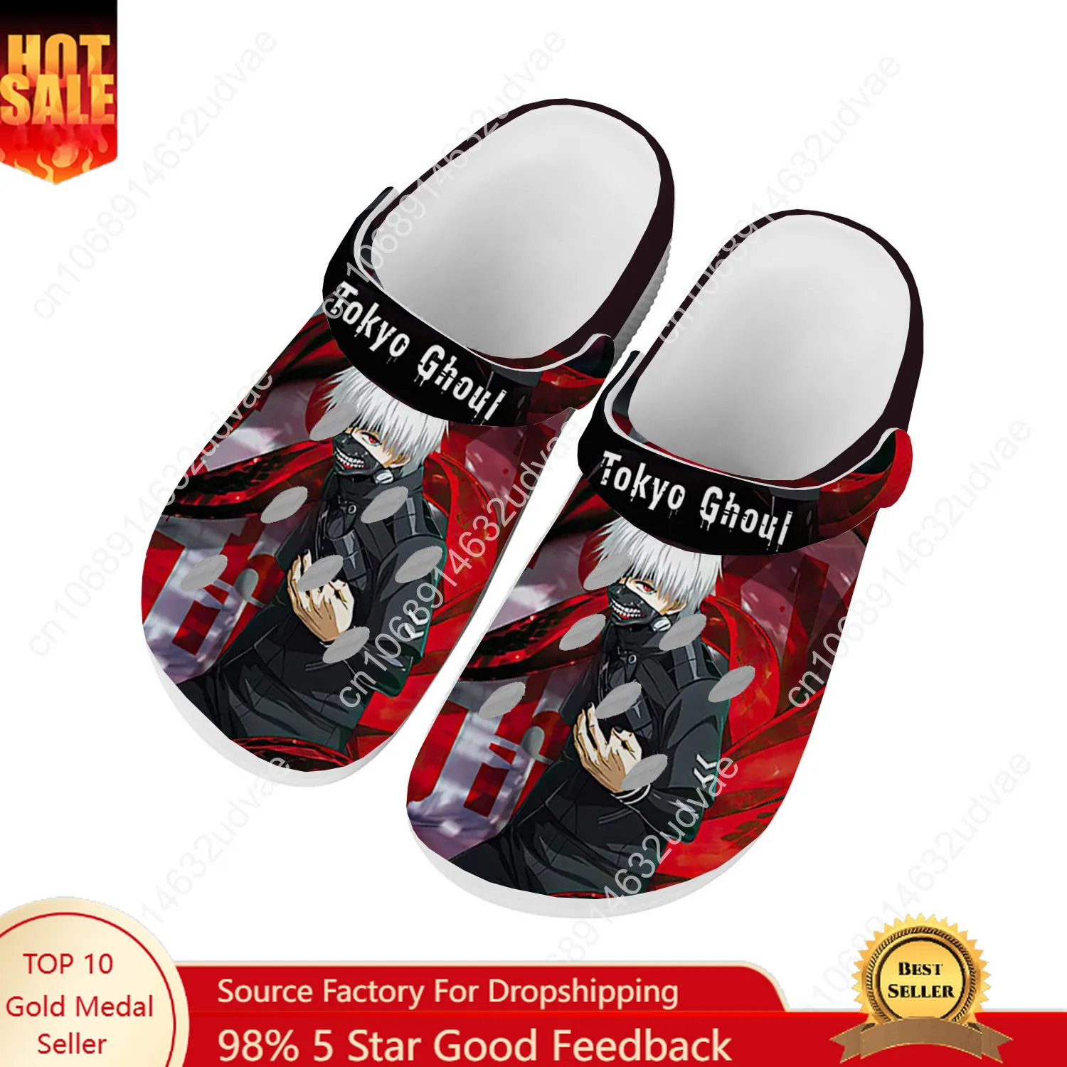 

Tokyo Ghoul Water Shoes Men Women Teenager High Quality Fashion Home Garden Clogs Custom Sandals Beach Breathable Hole Slippers