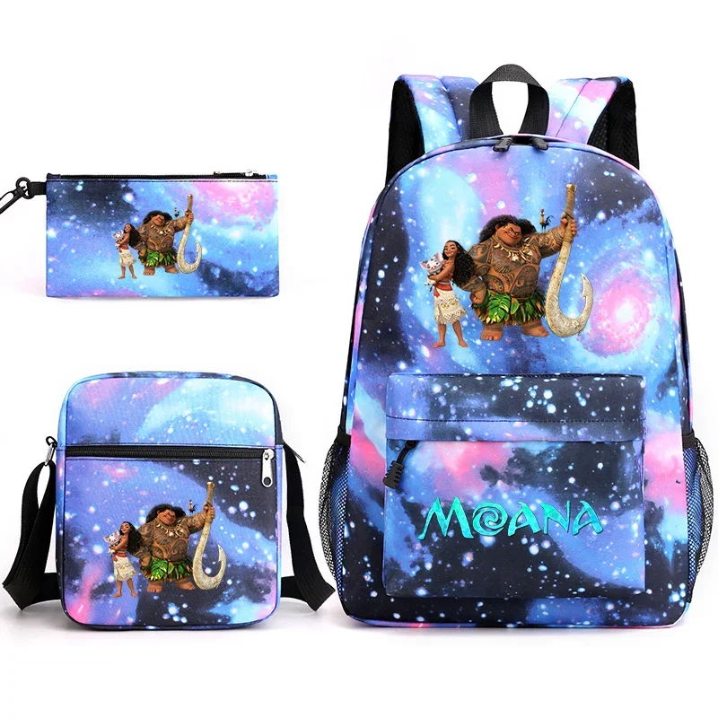 3Pcs Moana Bookbag Kids Backpack Boys Girls School bags Shoulder Bag Set Daily Backpacks Mochilas
