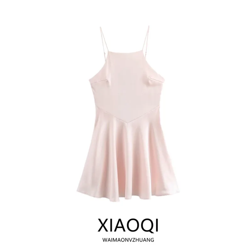 Ele ort Silk Satin ter Dr Faionable Summer New Arrival Women's Dr Sli Quali Fabric Casual Scene. ผ้าไหมซาติน