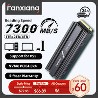 Fanxiang S880R 7450MB/s SSD NVMe M.2 2280 PCIe Gen 4 Gaming SSD 4TB 2TB 1TB Internal Solid State Hard Disk With Heatsink for PS5