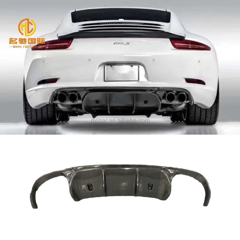 911 V style carbon fiber car bumper diffuser for Porsche 911 992 Rear diffuser