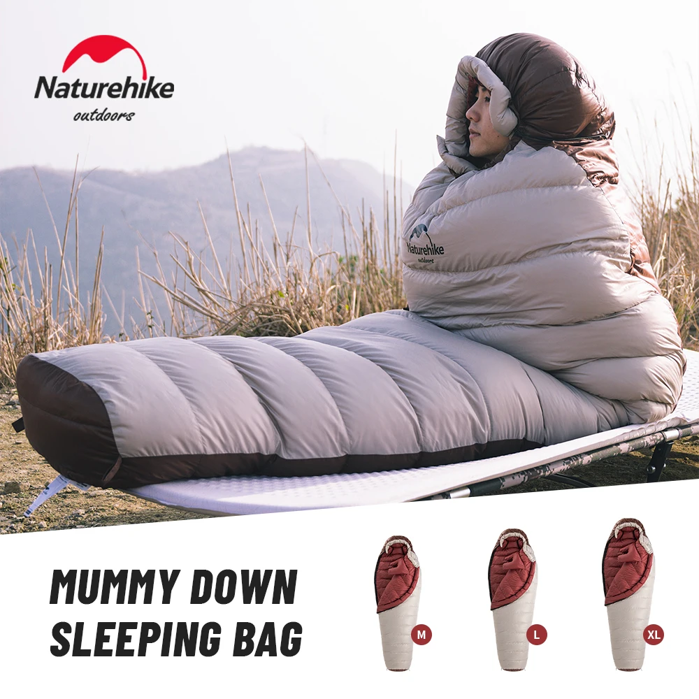 Naturehike Ultralight Duck Down Sleeping Bag Snowbird Winter Warm Adult Rest Portable Camping Mummy Sleeping Bag 3 Seasons