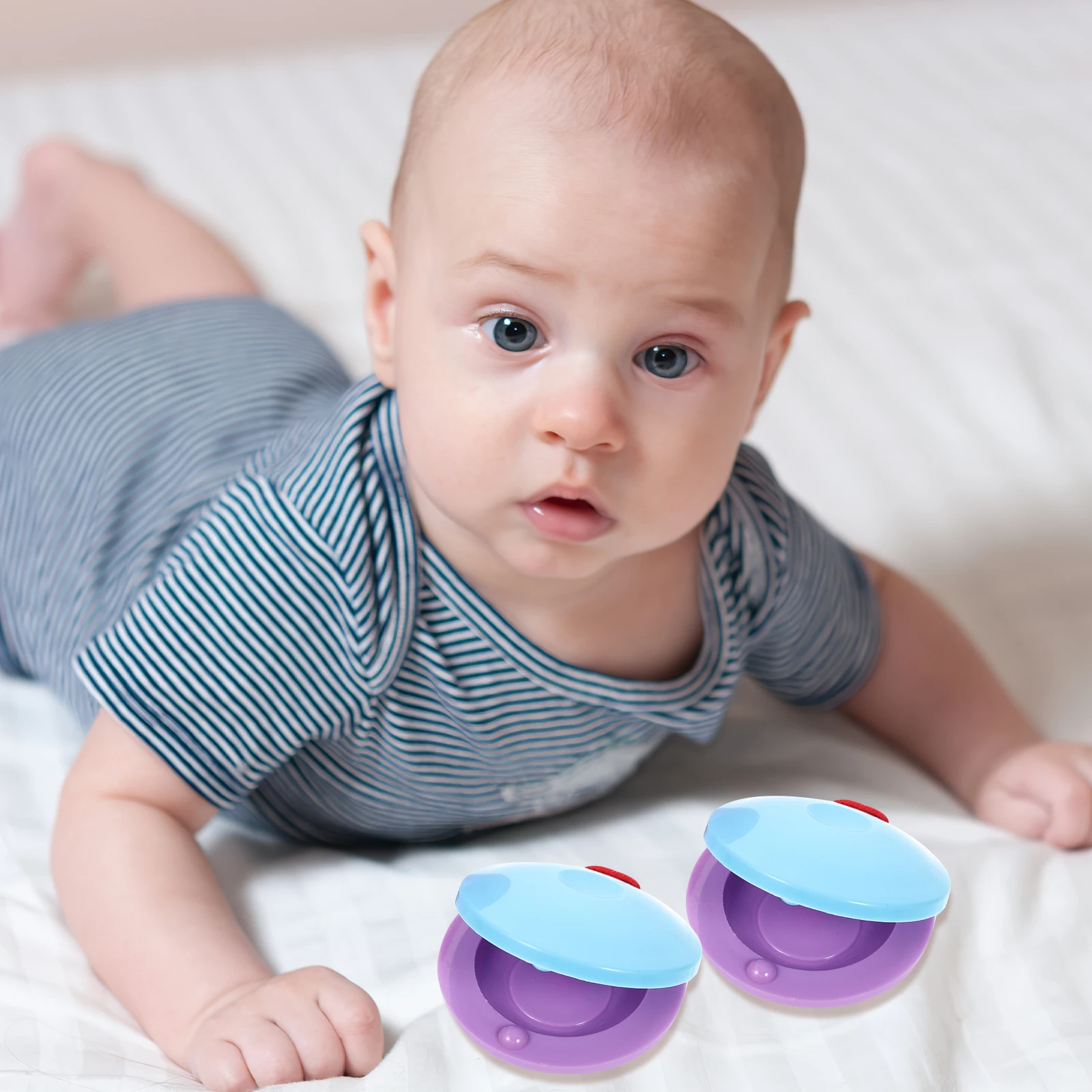 

8Pcs Child Plastic Finger Castanets Percussion Instrument Kids Music Tool Smooth Surface No Burrs Sensory Development Activity