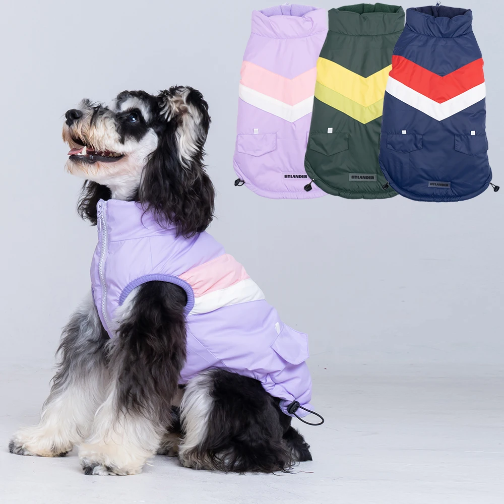 

Winter Clothes For Dog Coat Color-blocked Jacket Pet Clothing Yorkshire Terrier Small Medium Large Dogs Clothes Dog Costume