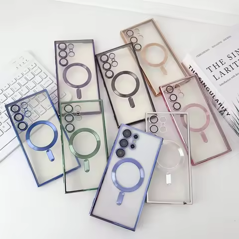 Luxury Plating for Magsafe Magnetic Wireless Charging Case for Samsung Galaxy S25 S24 S23 S22 S21 FE Plus Note 10 20 Ultra Cover