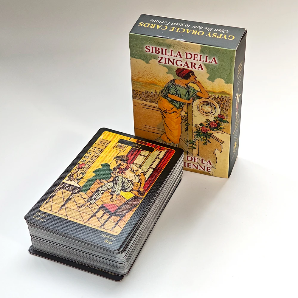 Gypsy Oracle Deck الإصدار الإنجليزي والإسباني 52 قطعة بطاقات أوراكل مطبوعة على بطاقات منقوشة مزدوجة 350GSM - 9*6 سم