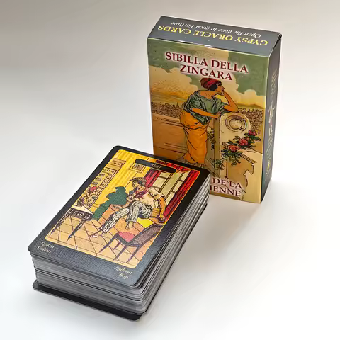 Gypsy Oracle Deck English and Spanish Edition 52 Pcs Oracle Cards Printed on 350GSM Double-embossed Cardstock - 9*6cm