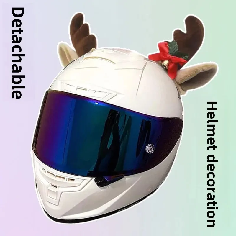 

1 Pair Christmas Antlers Motorcycle Helmets Plush Antlers Christmas Decorations Reindeer Antlers Motorcycle Hat Accessories