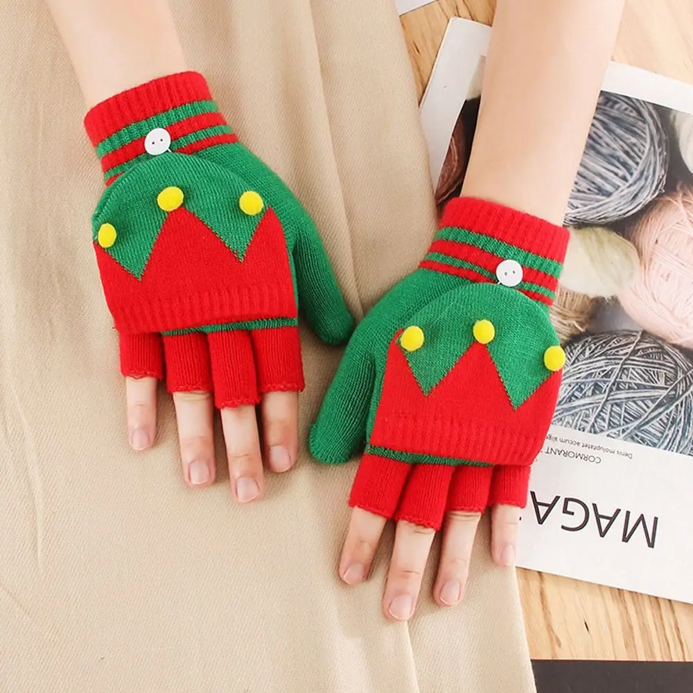 

Pattern Touch Screen Gloves Christmas Tree Women Knitted Flip Gloves Apparel Accessories Christmas Gloves Autumn Winter Gloves