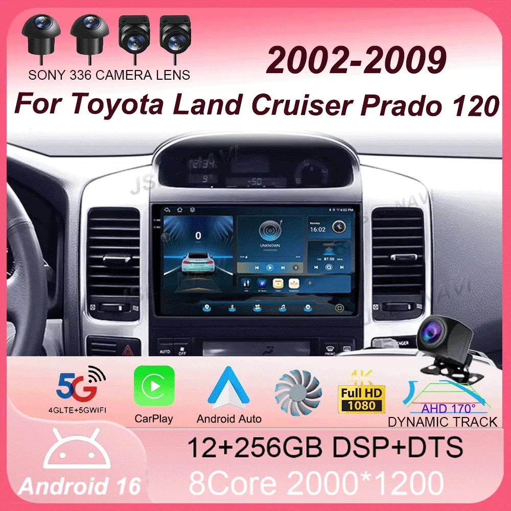 

Автомагнитола Android 16 для Toyota Land Cruiser Prado 120 (3-е поколение) / Lexus GX470 (J120) 2002-2009: навигация, мультимедиа, видеоплеер