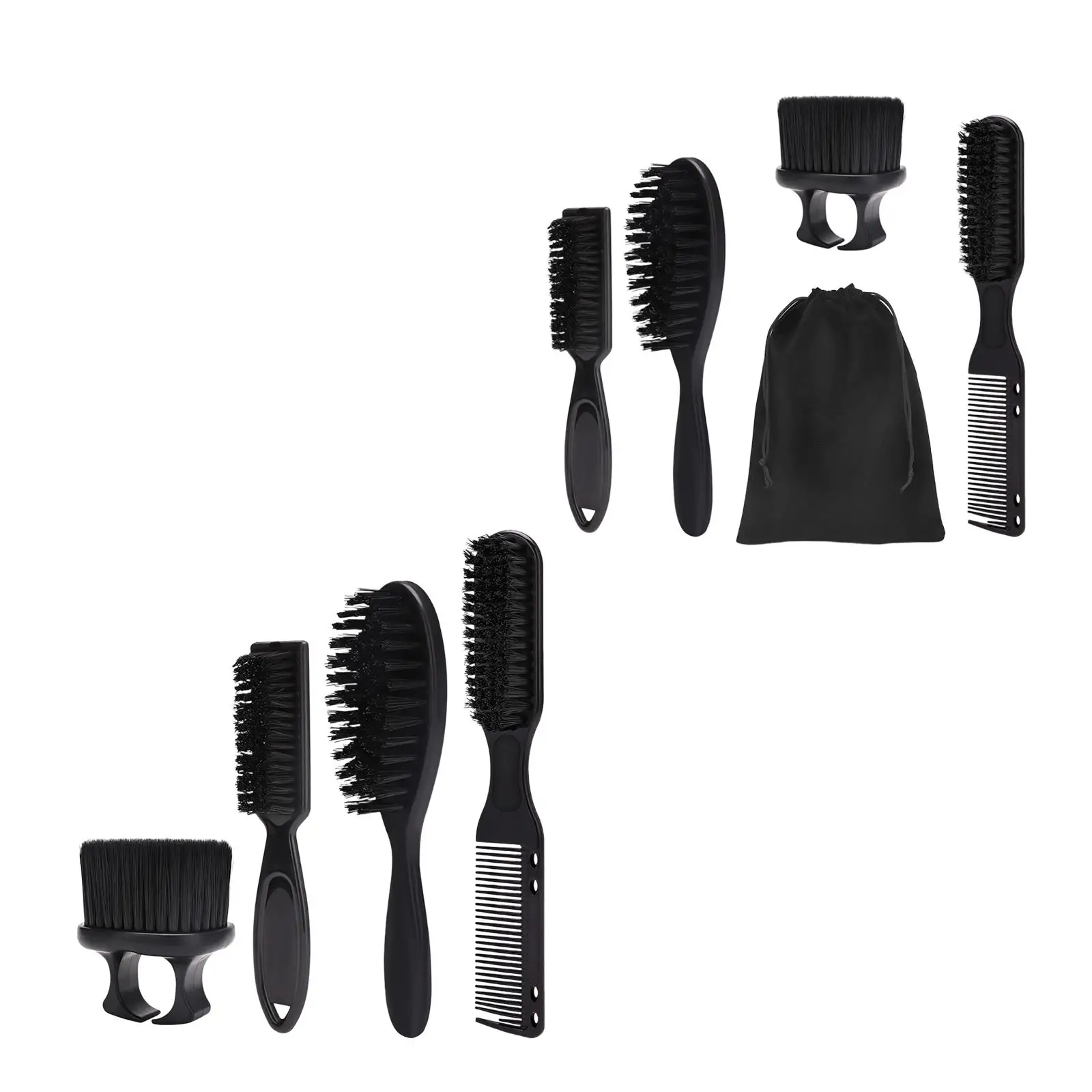 Men’s Barber Brush and Comb Set Soft Nylon Shave Brush Beard Hair Cleaning Tool for Shop Salon