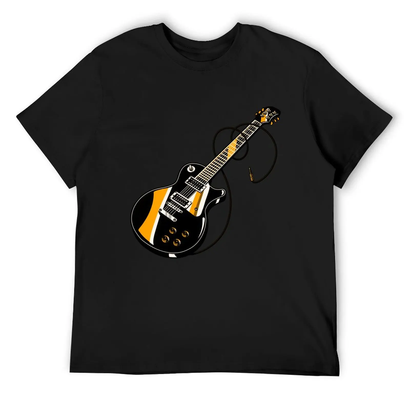 

Vintage Electric Guitar & Lead T-Shirt man clothes vintage clothes plus sizes graphic t shirt vintage men t shirts high quality