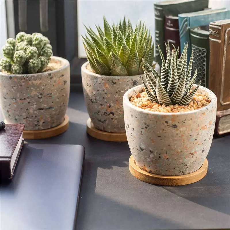 Premium-Bamboo Plant Saucer 3.3 Inch Succulent Pot Tray Flower Plant Holder, Round Drainage Tray 36 Pack