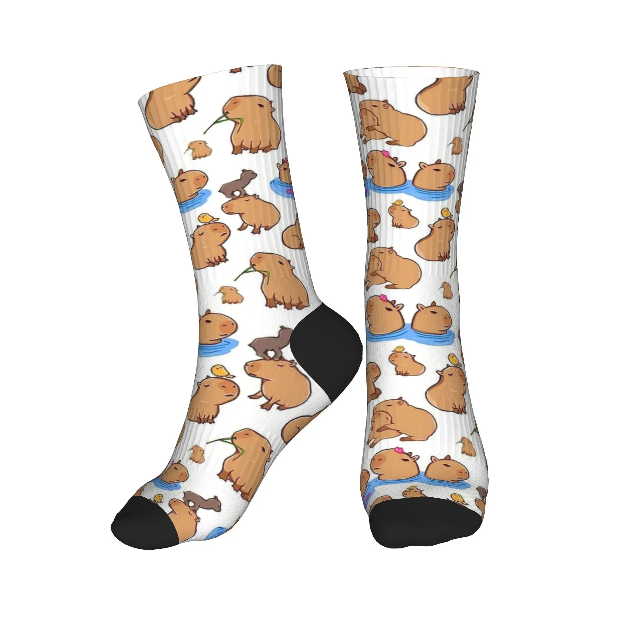 الرجال الجوارب مضحك كابيبارا نمط جوارب المضادة للانزلاق جودة الجوارب الشتاء أنيقة الرسم الجري الجوارب الرياضية