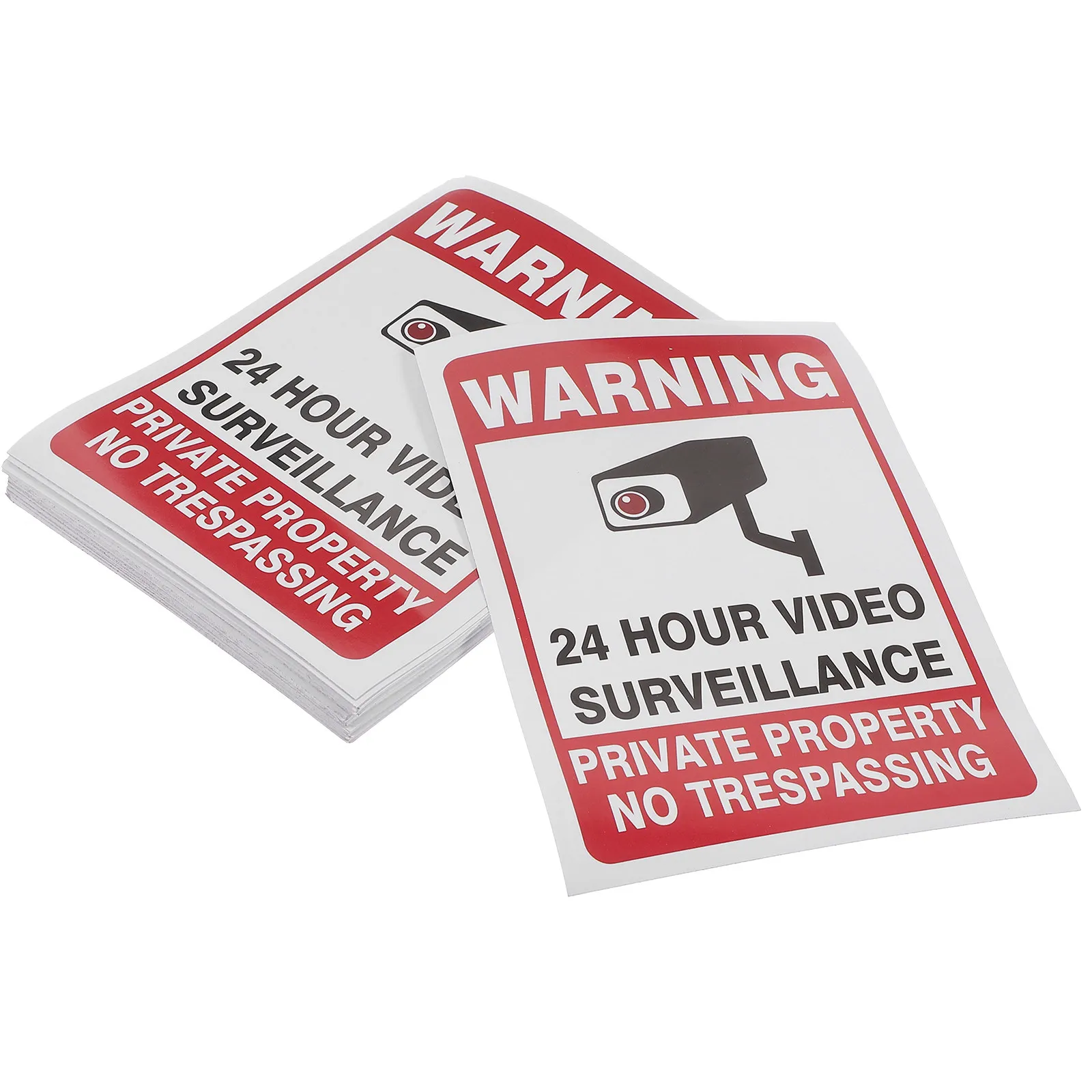 

50 Sheets High-Visibility Security Camera Warning Decal Heavy-Duty Adhesive Sticker for Public Places Restaurants Gardens Safety