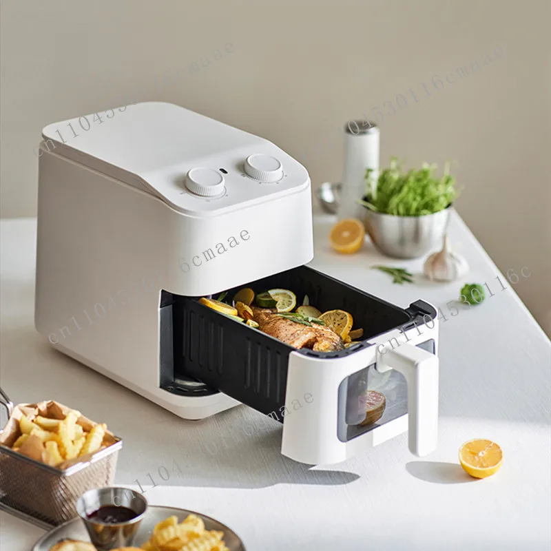 220V 5L Visual Air Fryer with Transparent Window 1700W Rapid Cooking BPA-Free Plastic Basket Non-Stick & Dishwasher Safe Healthy