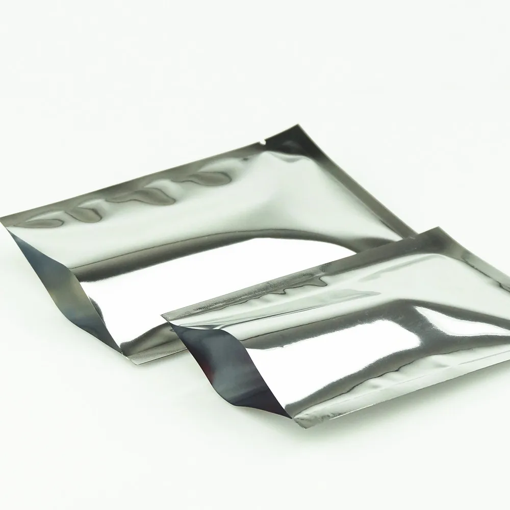 100pcs/30x40cm Silvery Aluminum Foil Bags, Food Grade Mylar Plastic Flat Package