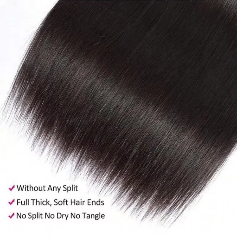 Natural Brazilian Virgin Human Hair Bundles 40 42 Inch Long Straight Style 1 3 4 Pieces Hair Extensions Double Weft Wet And Wavy Durable Hair Weave