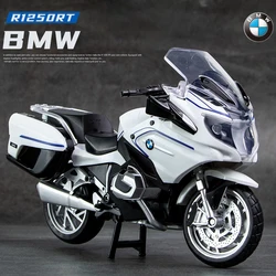 BMW R1250RT modelo de motocicleta de aleación fundida a presión, juguete de colección de vehículos, sonido y luz, todoterreno, autociclo, coche de juguete, 1:12