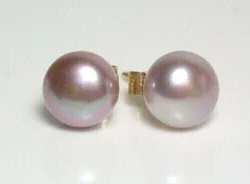 Gorgeous AAA REAL NATURE 7-8mm 8-9mm 9-10mm 10-11mm 11-12mm 12-13mm 13-14mmSouth China Sea White Pearl Earrings 14k Gold
