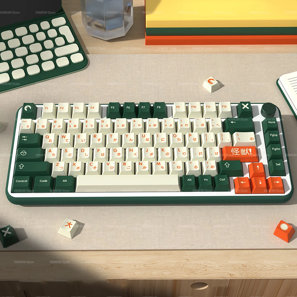 

Колпачки для клавиш Gateron MX, с изображением монстра, вишневого профиля, 136 клавиш, корейские, русские, испанские, красящие клавиши Sub PBT