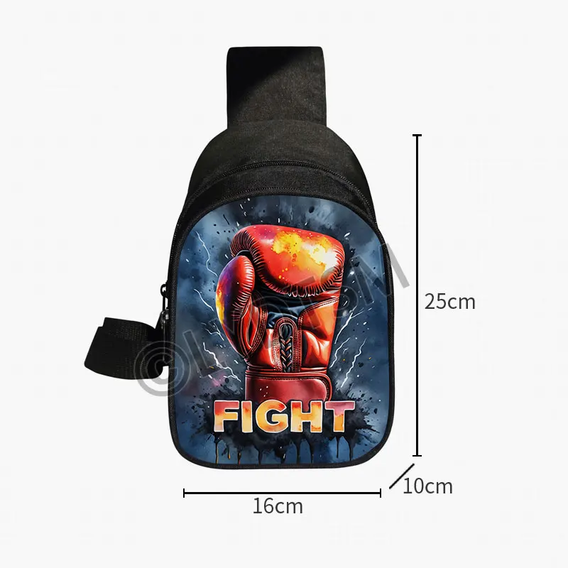 멋진 복서 패턴 가슴 가방 권투 장갑 여성 크로스 바디 가방 여행 싸움 어깨 가방 키 전화 홀더