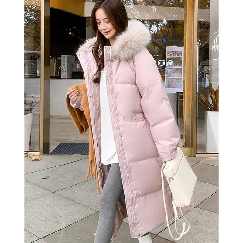 

Winter Ladies Fashion Leisure Cotton Padded Coat Korean Female Loose Parkas Jacket 2025 Women Long Sleeves Down Cotton Outwear
