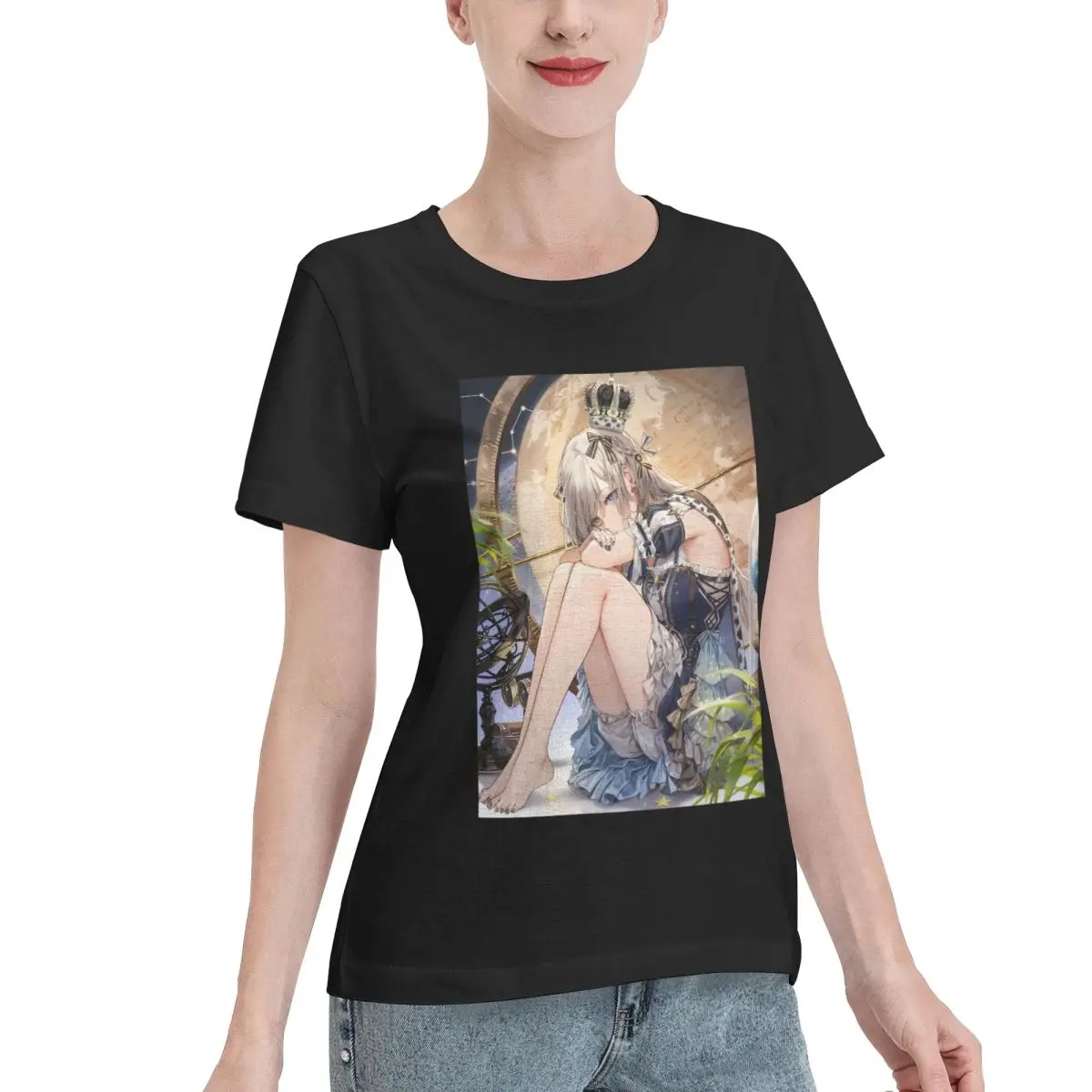 Wardrobe Filler Queen Of The World Anime Girl Women's T-shirt Soft Casual College Girls Top