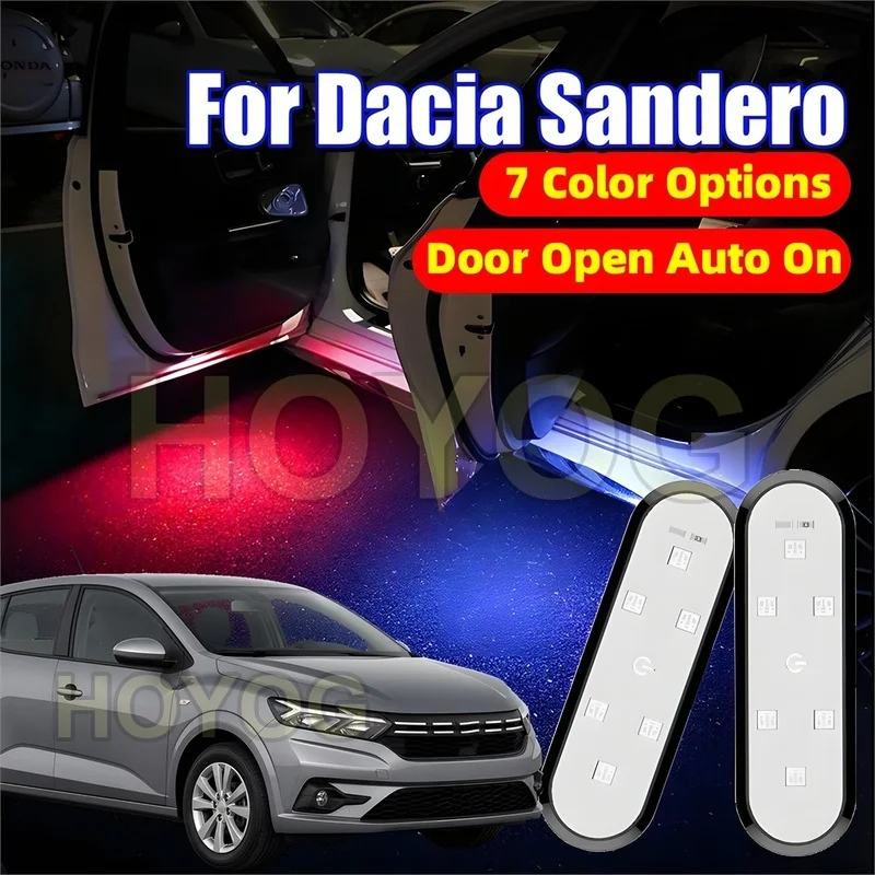 Fit for Dacia Sandero 2020-2026 LED Car Door Warning Light for Door-Opening Alerts with Type-C Charging
