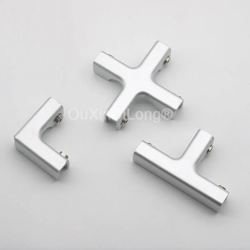 100PCS Aluminium Alloy L Shape/T Shape Glass Fixing Clip Glass Combination Holder Brackets Sleeve Glass Clamps for 5-20mm DC197