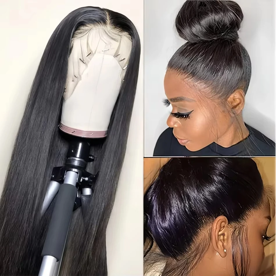 

Прямой парик Bone Straight 360 Full Lace из натуральных волос, 30 дюймов, HD-фронтальный парик 13x6, плотность 220, невидимый ремешок, парик с фронтальной сеткой 13x4