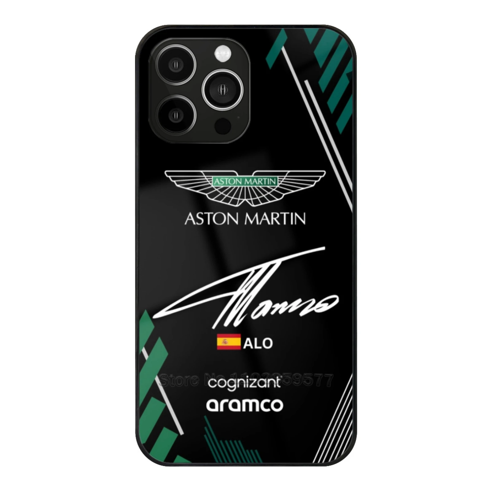 Aston Team Phone Case Tempered Glass Soft Edge Case For Iphone 15 14 12 13 11 X 6S 7 8 5S Cover Aston Aston Fernando Alsono