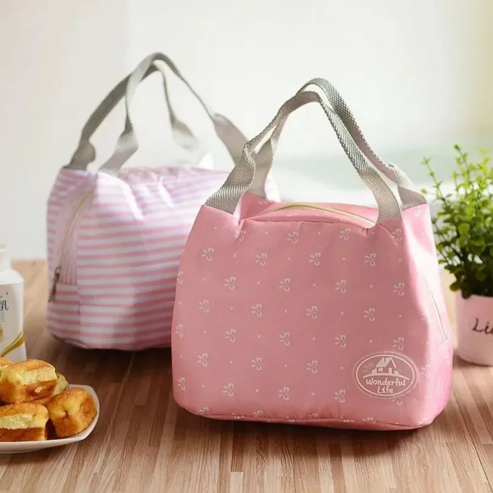 Travel Picnic Pouch Portable Thermal Insulated Lunch Bag Fresh-keeping Lunch Box Student Storage Carry Food Bags