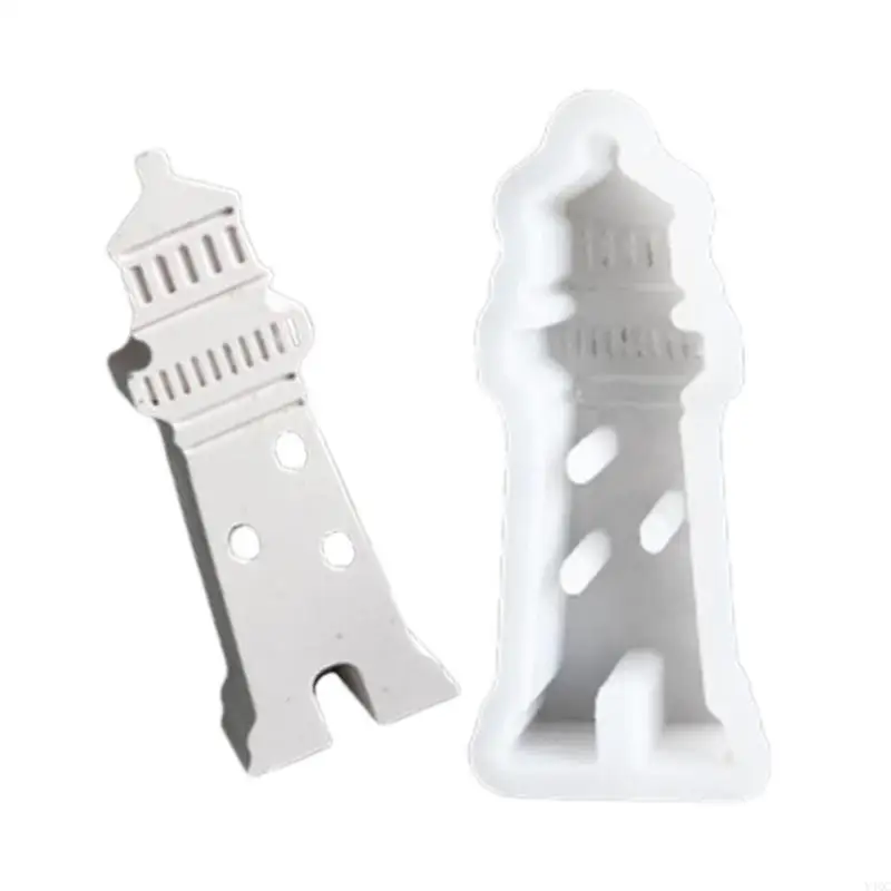 Lighthouse Ornament Rilicones DIY 공예 수지를위한 곰팡이 주조 양초 만들기 프로젝트 가정 장식 및 창의적 선물 Y4QC