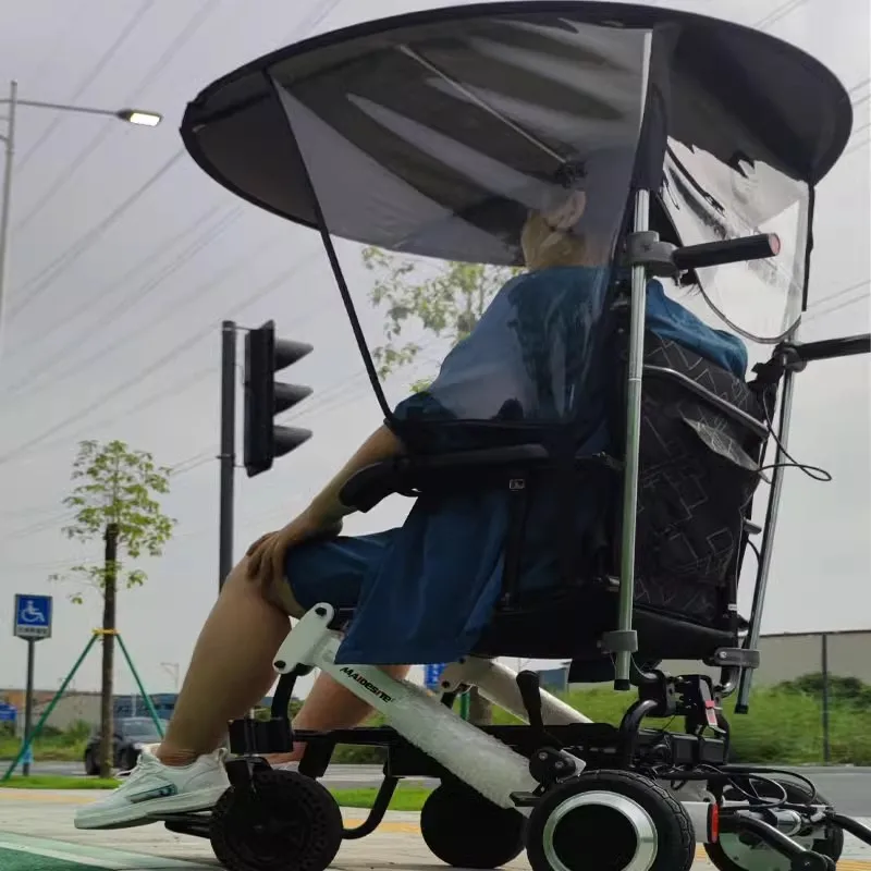 Silla de ruedas eléctrica, toldo especializado para sombrilla, marco de paraguas para lluvia, Scooter para personas mayores, ...