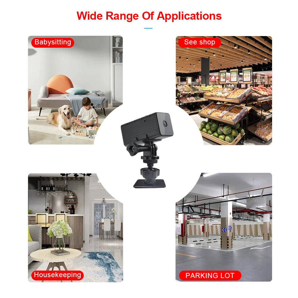 Wireless Remote Monitor Camera, WiFi, Mini Cam, Micro Cam, Tiny IP, Indoor Video Recorder, 1080P, WD9-A - view 3