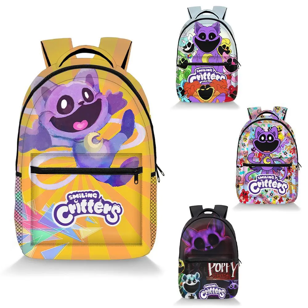 Cartoon Novelty Cool smiling critters student Bookbag Notebook Backpacks 3D Print Oxford Waterproof Boys/Girls Travel Backpacks