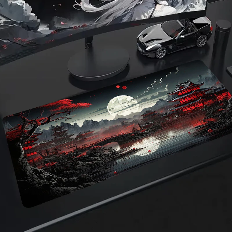 Shanshui Moon mouse pad large computer office gaming desk pads XXL rubber non-slip gaming keyboard mousepad long rubber desk mat