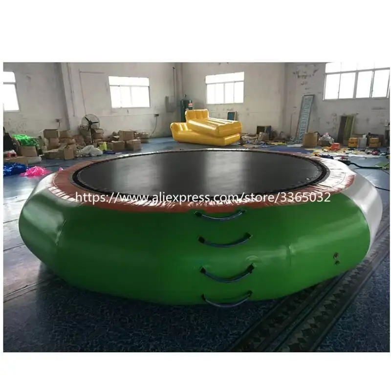Trampoline gonflable personnalisé de saut d'eau de 3M de diamètre, jeux de Trampoline de parc aquatique flottant à vendre