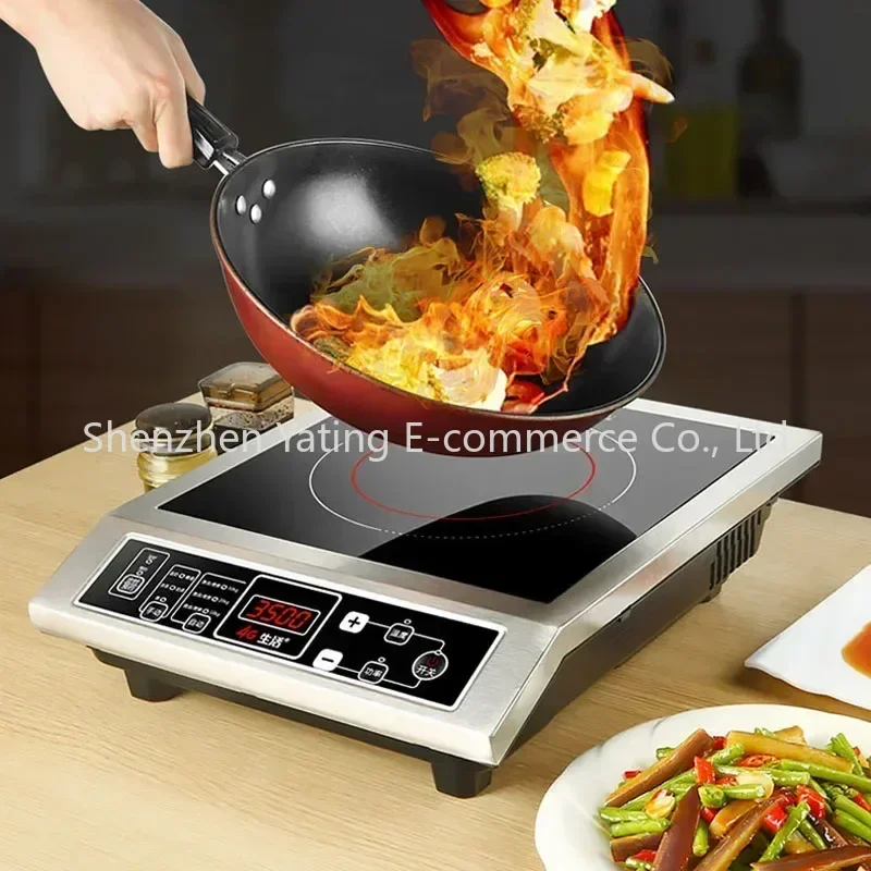 Cocina de Inducción de 3500W, botón para freír de alta potencia, Cocina eléctrica comercial, estufas de Inducción para cantimplora