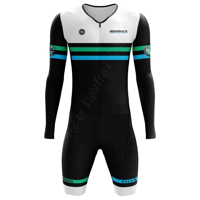 

HotSale MEN'S Trisuit Triathlon World Championship Long Sleeve Skinsuit RIGHTTRACK Swimming Cycling Running Competition Appare